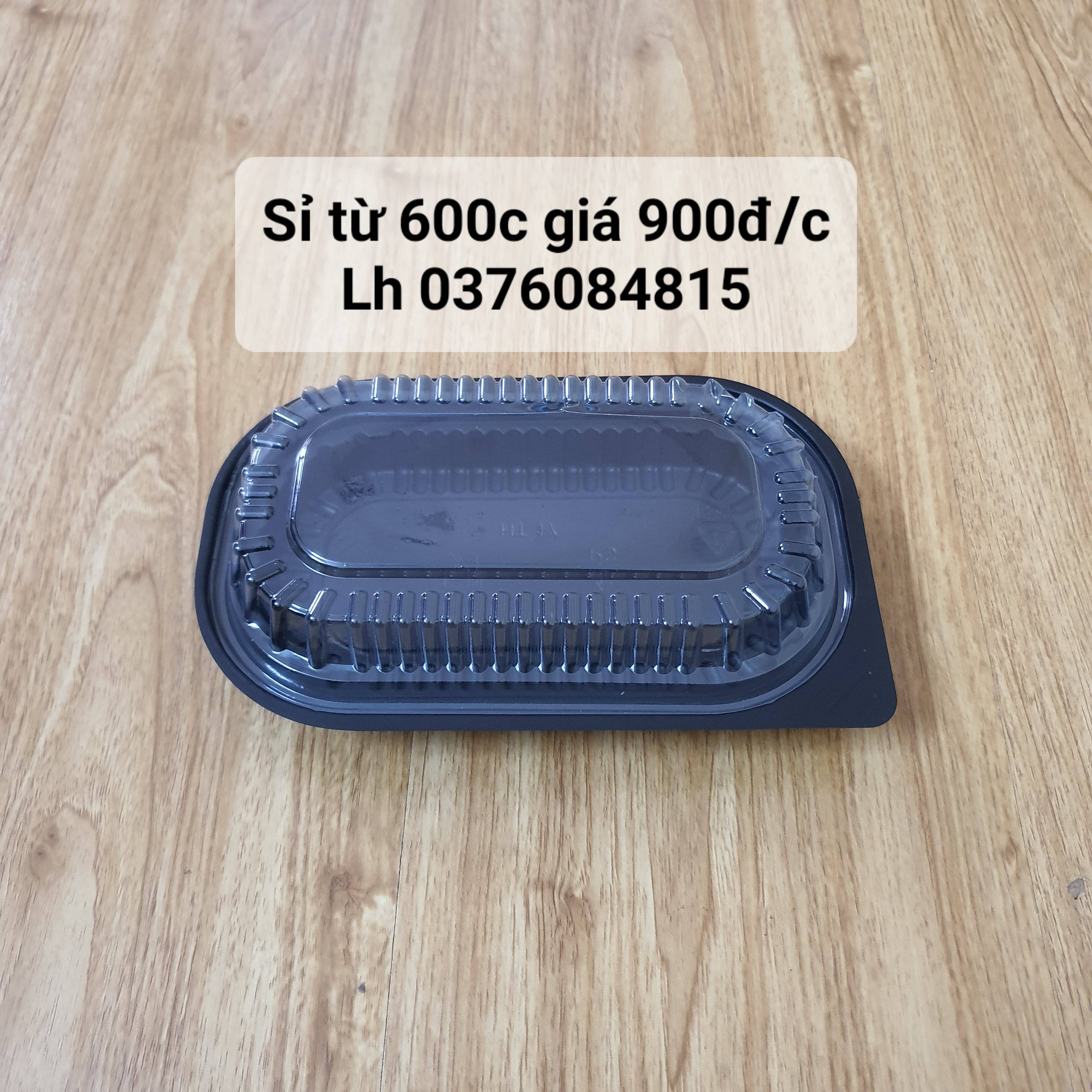 Hộp nhựa đế đen HT17 dùng một lần (combo 100 chiếc)