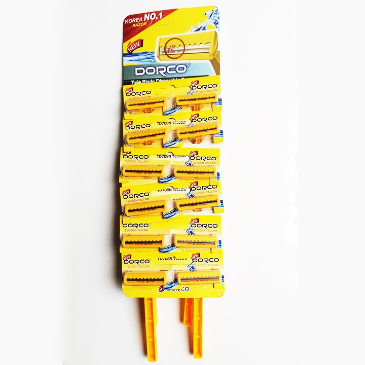 [sỉ ib] Combo 3 vỉ 36 dao cạo râu Dorco lưỡi kép, bàn cạo râu du lịch