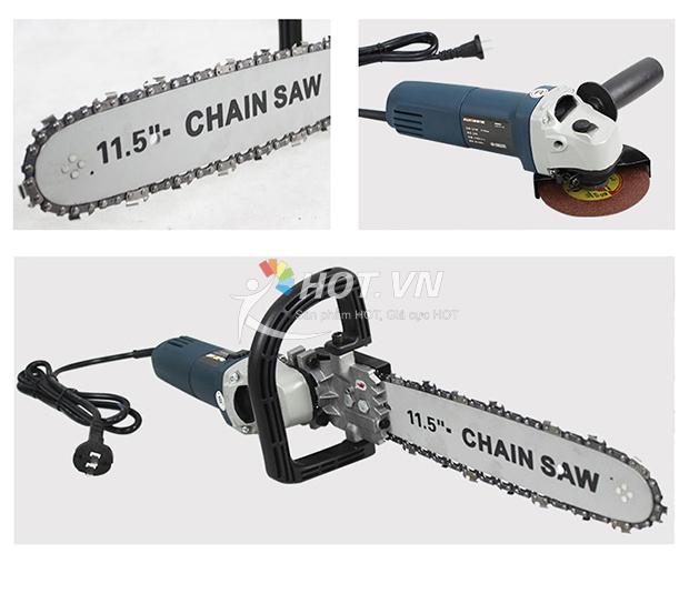 Bộ lam xích lưỡi cưa gắn máy mài chain saw trục 10 mm - Bảo hành 10 tháng