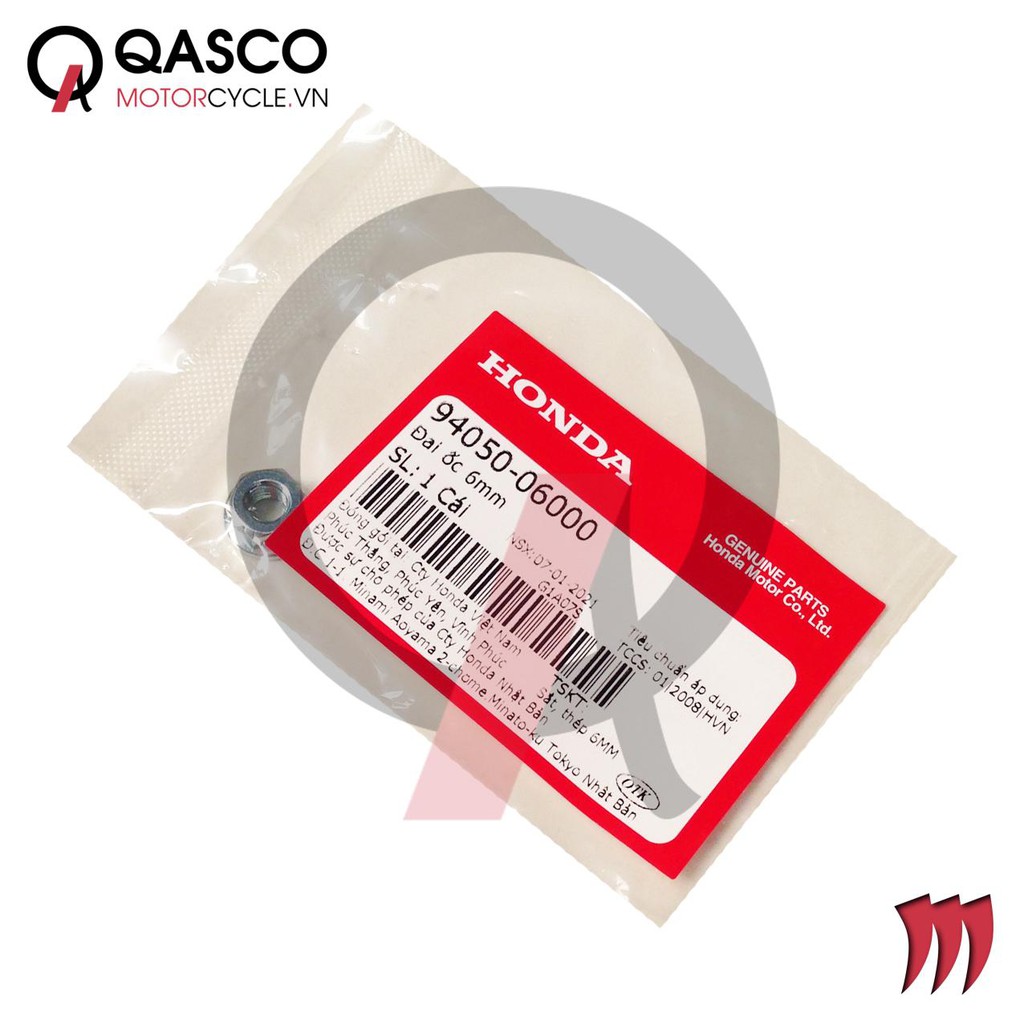 Đai ốc honda nhiều dòng xe 6mm qasco