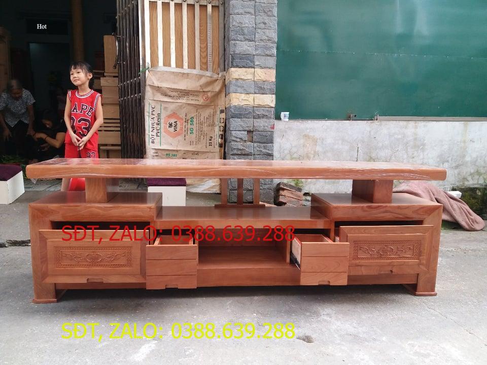 Kệ tivi kiểu Nhật gỗ sồi Nga kệ 2,4m .