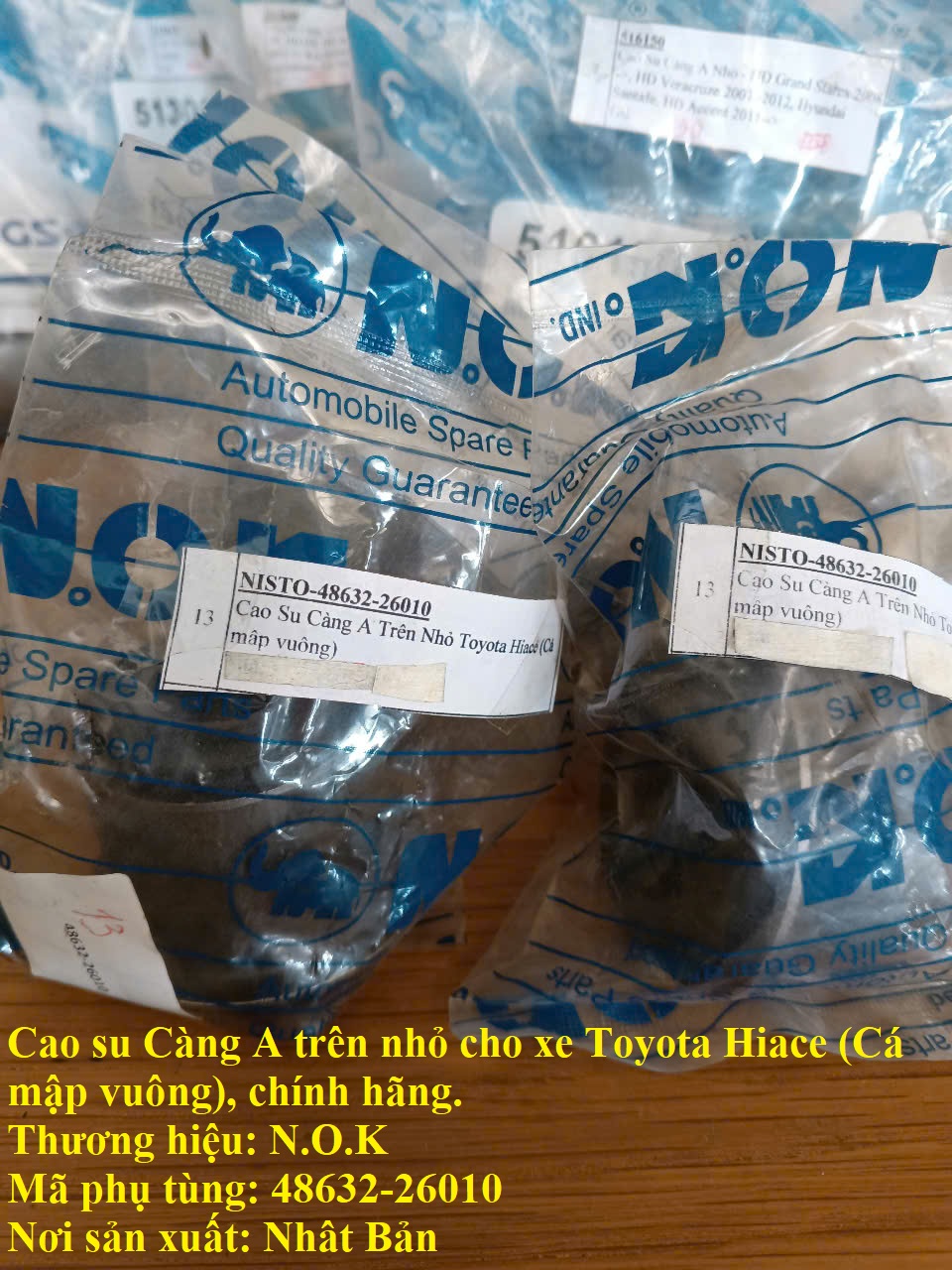 Cao Su càng A Trên Lớn/ Nhỏ/ Càng I Dưới xe Toyota Hiace, Thương hiệu GSP/ NISTO - Japan, Hàng xịn, Nhập khẩu từ ThaiLand