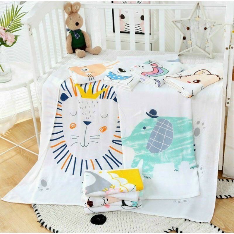 Chăn mền lụa siêu mềm mát cho bé 110 x 120cm