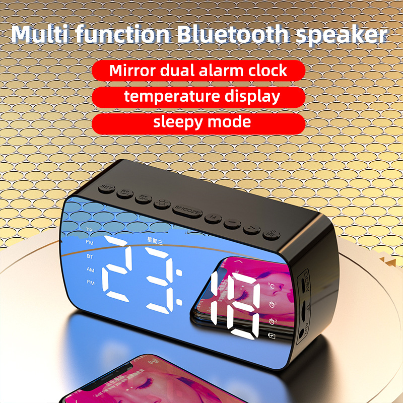 Loa bluetooth tg10 màn hình gương led kiêm đồng hồ báo thức