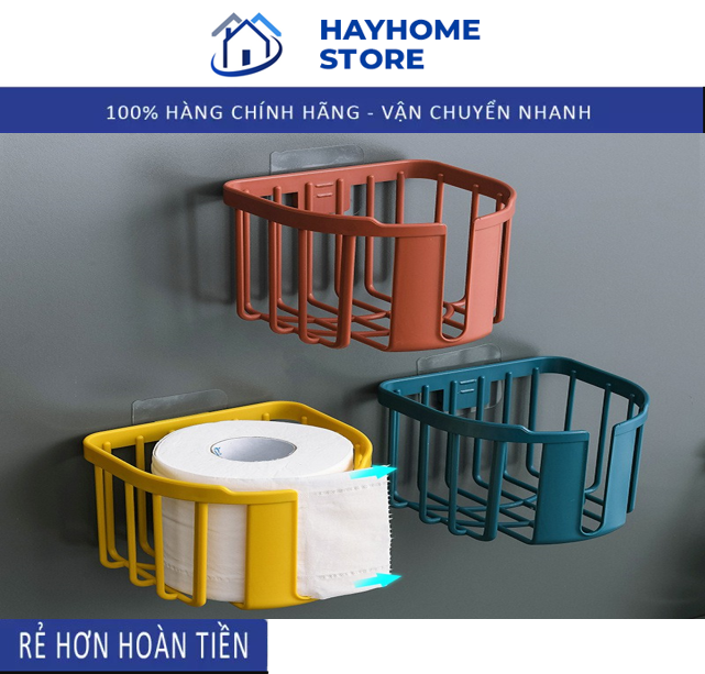 Giỏ Đựng Giấy Vệ Sinh - Giỏ Dán Tường Đựng Khăn Giấy Phòng Tắm Tiện Dụng