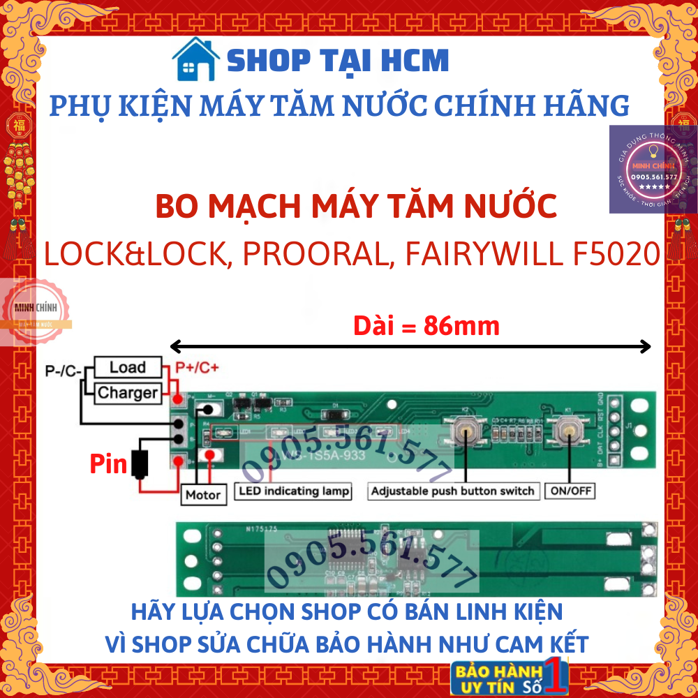 Bo mạch cho máy tăm nước Lock&Lock,Prooral,FairywillF5020,Procare,WaterJet