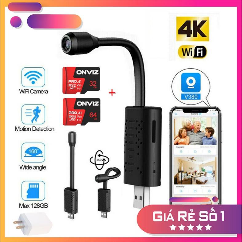 Camera ip wi-fi u21 hd1080p cổng usb kèm củ sạc - camera chạy app v380 pro, góc siêu rộng, siêu nét