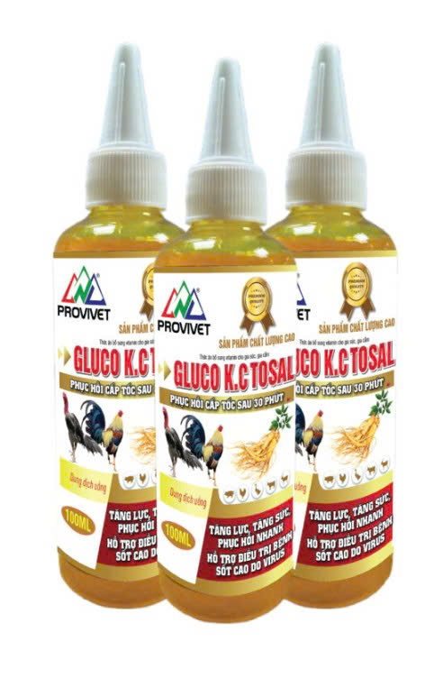 GLUCO K.C- TOSAL 100ml Tăng lực, tăng sức, phục hồi nhanh cho gà đá, gà chọi