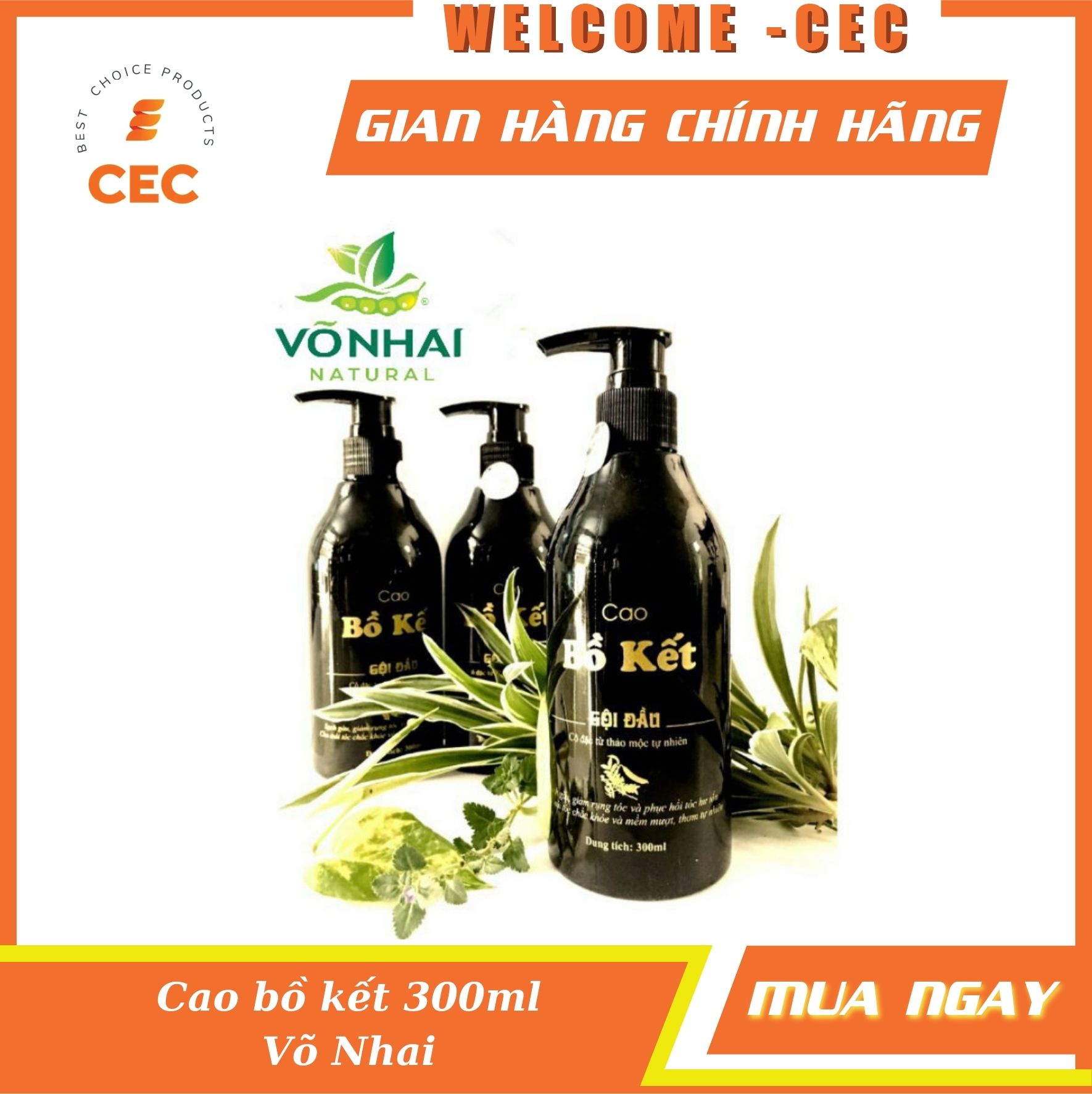 [FreeShip] Cao Bồ Kết Gội Đầu 300mL Võ Nhai -  Chai Dầu Gội 330gr Thương Hiệu Việt Hết Ngứa Sạch Gầu Mượt Tóc [CEC Store]