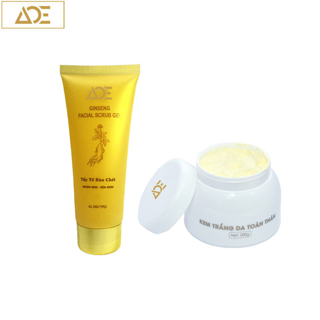 [HCM]COMBO Kem BƠ Làm Trắng Da Toàn Thân Cao Cấp(200g)  Tẩy Tế Bào Chết ACE (100ml)- MUA 2 BỘ TẶNG 1 BỘ