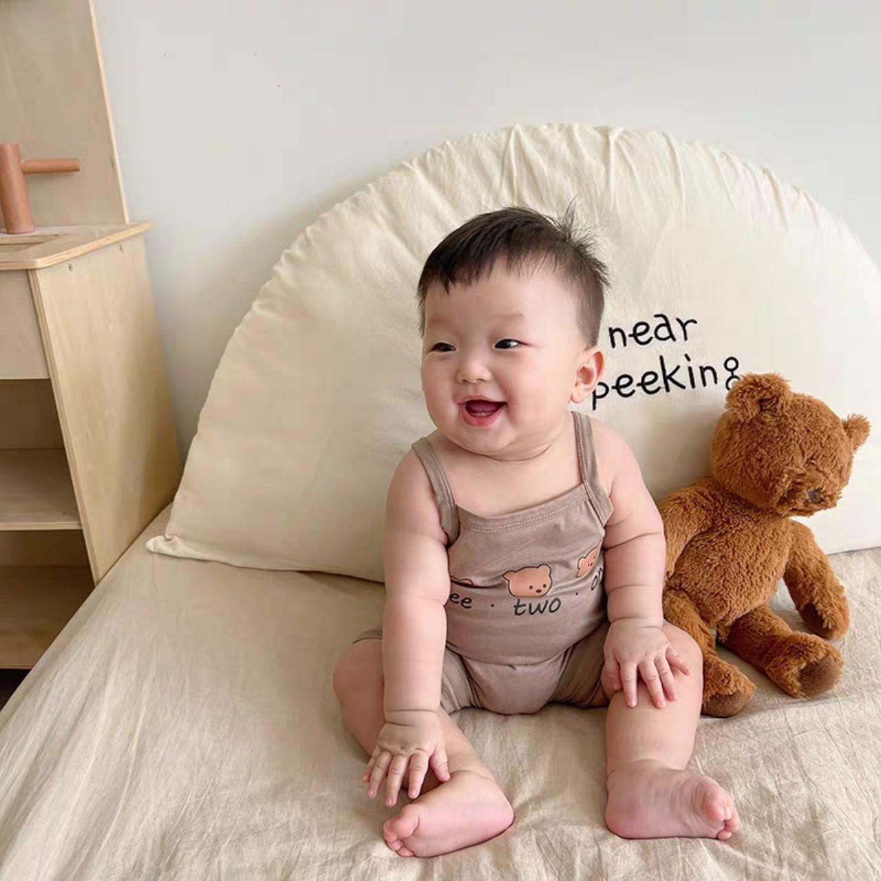 Quần áo trẻ em bộ body ngắn tay bodysuit áo liền quần bộ đồ liền thân Babyshop88 cho bé trai bé gái M14.02-5