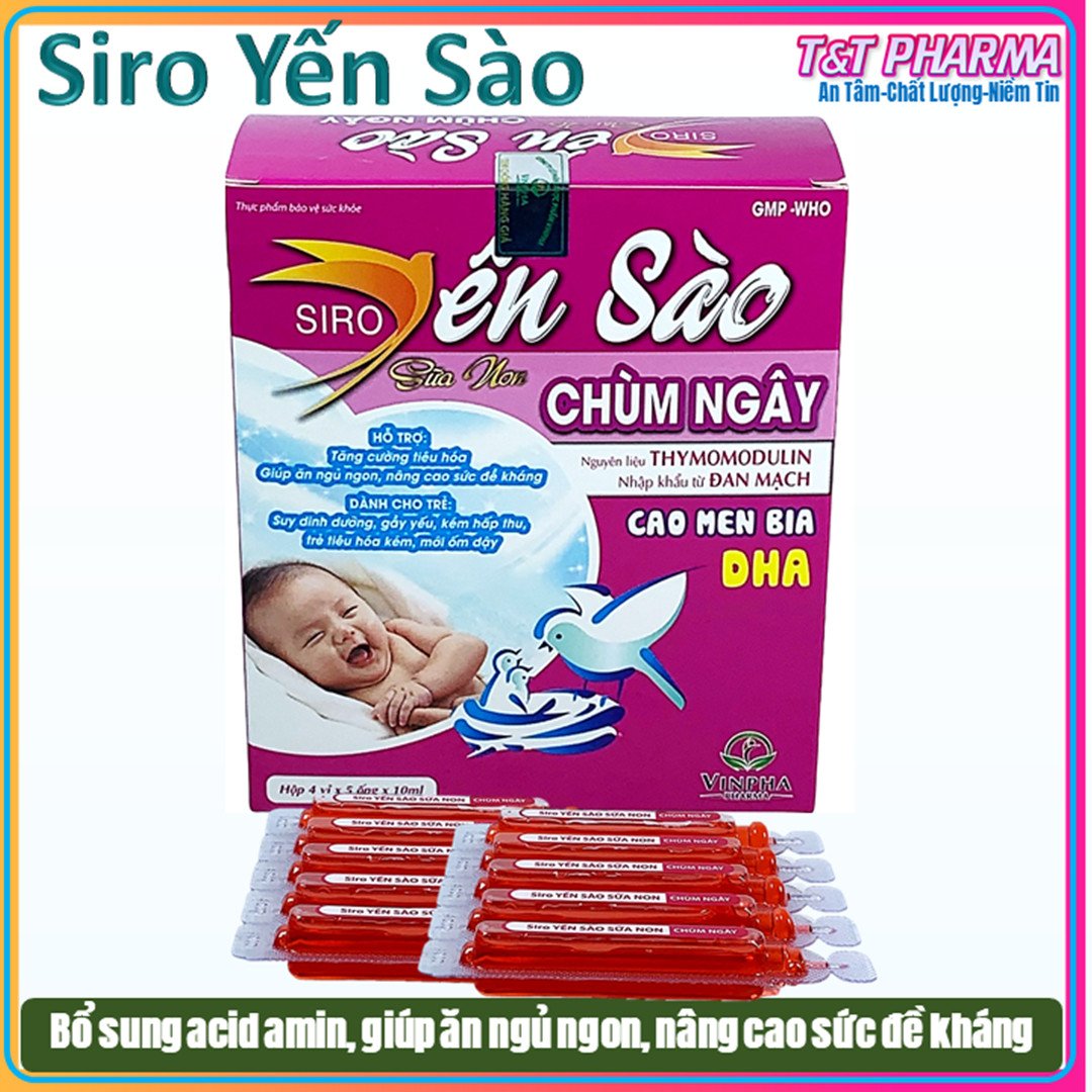 Yến sào sữa non chùm ngây,thành phần Thymomodulin nhập khẩu Đan Mạch- Giúp Tăng sức đề kháng, tăng cường tiêu hóa, giúp ăn ngon ngủ tốt bé thông minh- hộp 20 ông