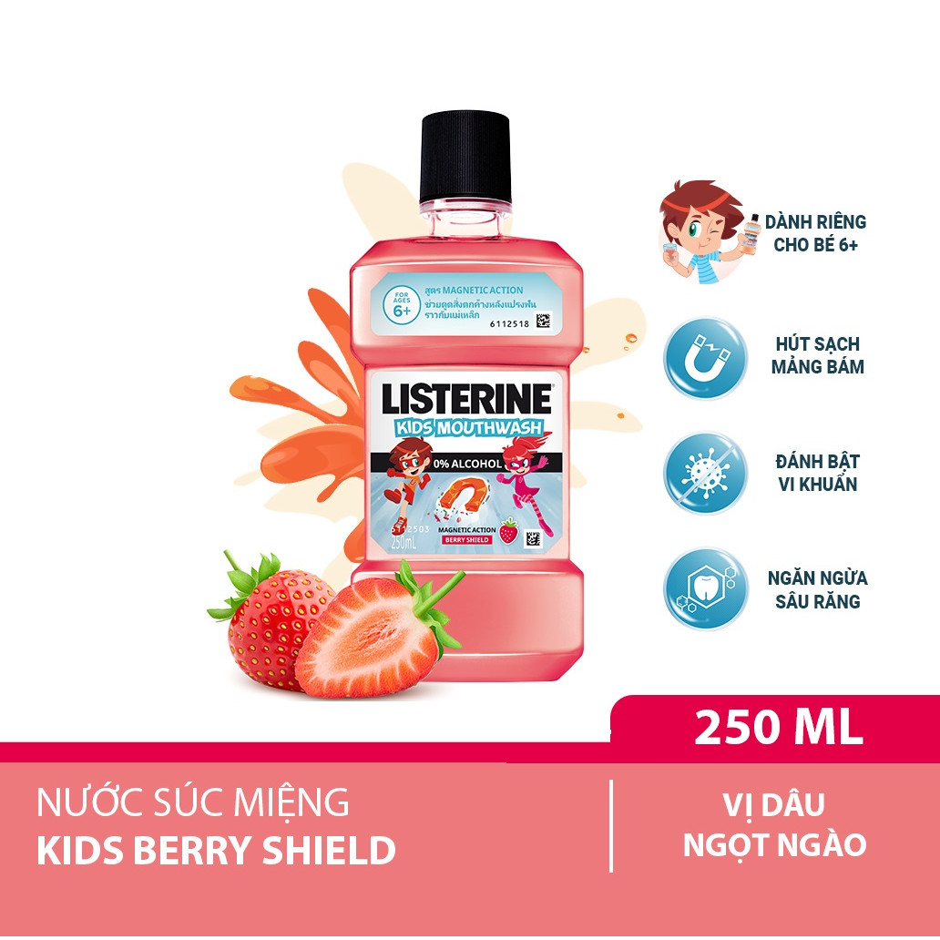 Nước súc miệng listerine kids dành riêng cho trẻ trên 6 tuổi 250ml
