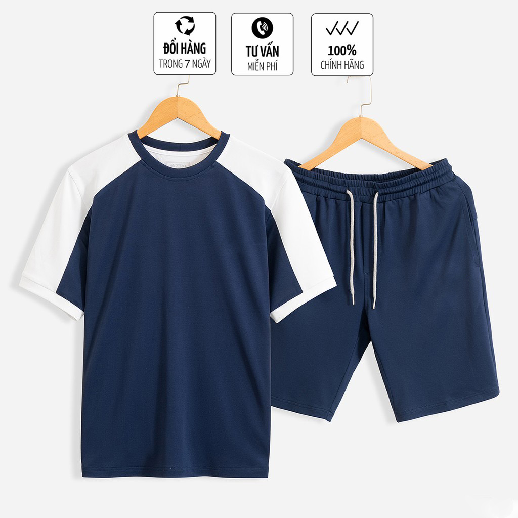 BỘ THỂ THAO NAM CỔ TRÒN, QUẦN ÁO THỂ THAO VẢI THUN LẠNH 4 CHIỀU, QUẦN VẢI DÙ
