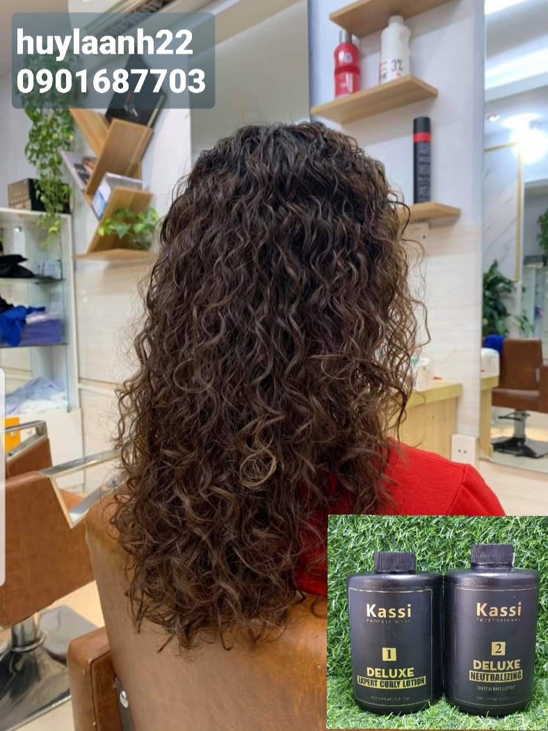 Thuốc uốn lạnh, uốn lạnh kích xoăn Kassi siêu dưỡng chất dễ sử dụng màu đen AZ008 tặng kẹp