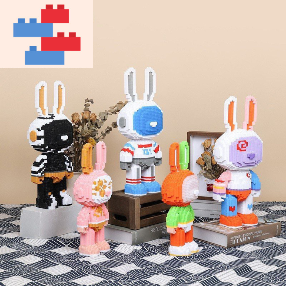 LẮP RÁP lego Thỏ Mono 47-55cm, Mô hình đồ chơi lắp ráp bearbrick Thỏ Mono size 47-55cm