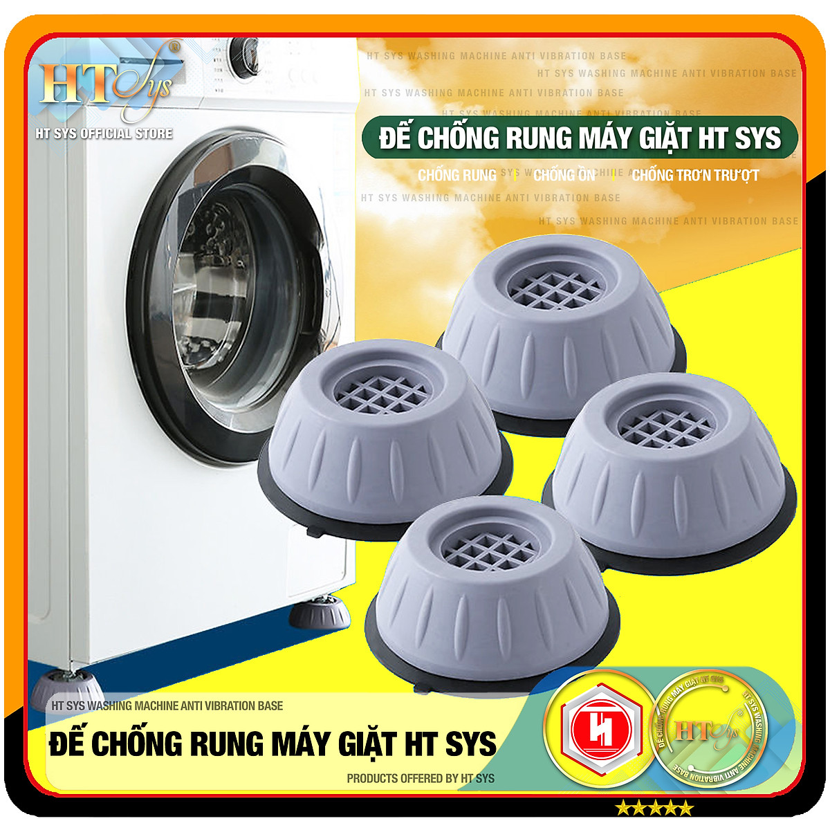 Chân Máy Giặt Chống Rung Loại Tốt Freeship Bộ 4 Đế Cao Su Chống Rung Máy Giặt, Tủ Lạnh, Bàn Ghế Mẫu Mới