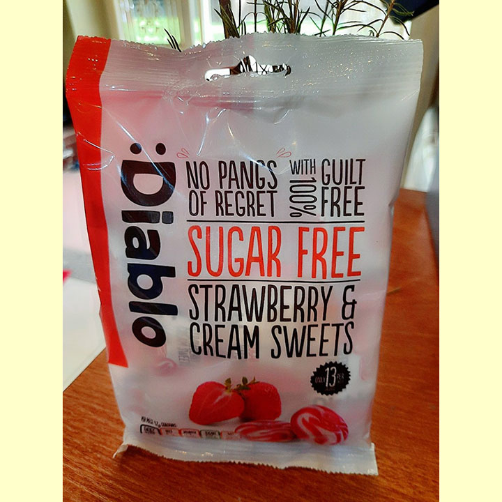 [HCM]Kẹo Diablo không đường dâu kem túi 75g (dành cho người ăn kiêng tiểu đường)