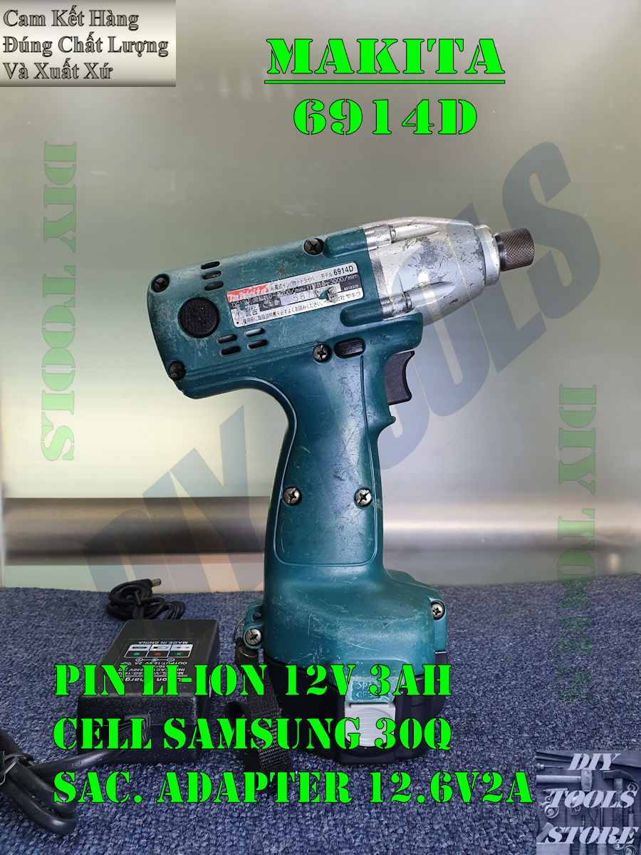 Máy Bắn Vít Nội Địa Nhật Makita 6914D, 12V 3AH,Nội Thất Nguyên Zin Như Mới,Ngoại Hình Mới Trên 90% Hoạt Động Ổn Định Full Chức Năng(Máy Khoan Và Vặn Vít Dùng Pin)(DIY TOOLS)