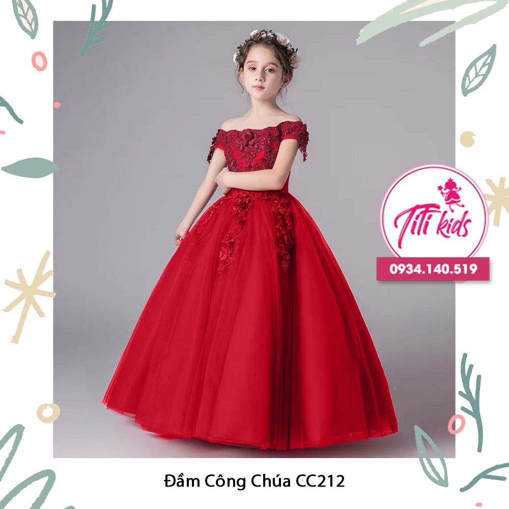 Đầm váy công chúa trẻ em cao cấp titikids cc212