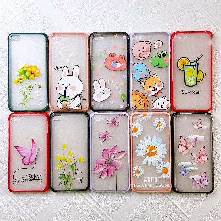 Ốp viền màu hình cute iphone 7 plus/ 8 plus