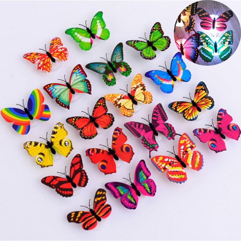 CW 10Pcs lot simulation light butterfly can be pasted children 39 s toy