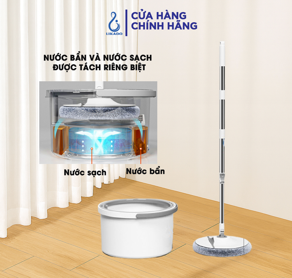 Cây lau nhà thông minh tách nước bẩn Likado LKD - 817