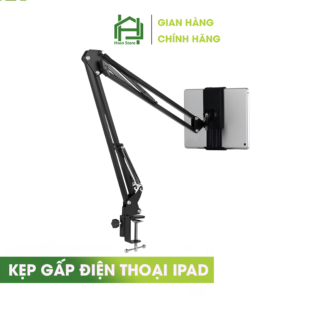 Kẹp giá đỡ ipad điện thoại đầu giường, kệ đỡ máy tính bảng kẹp cạnh bàn đa năng điều chỉnh mọi góc độ