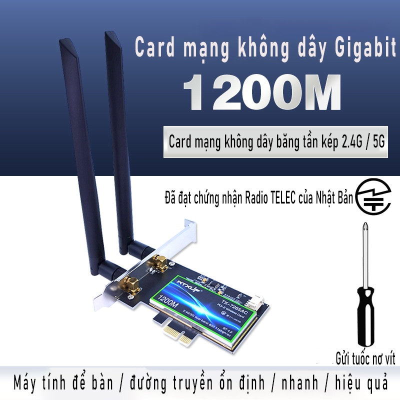 chất lượng cao Card mạng Lan không dây cho PC Intel 7265 AC Wifi Gigabit