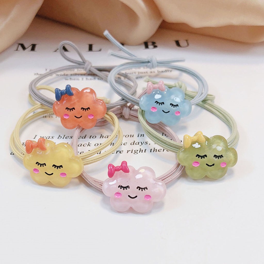Combo 5 Dây cột tóc hình đám mây trong suốt dễ thương
