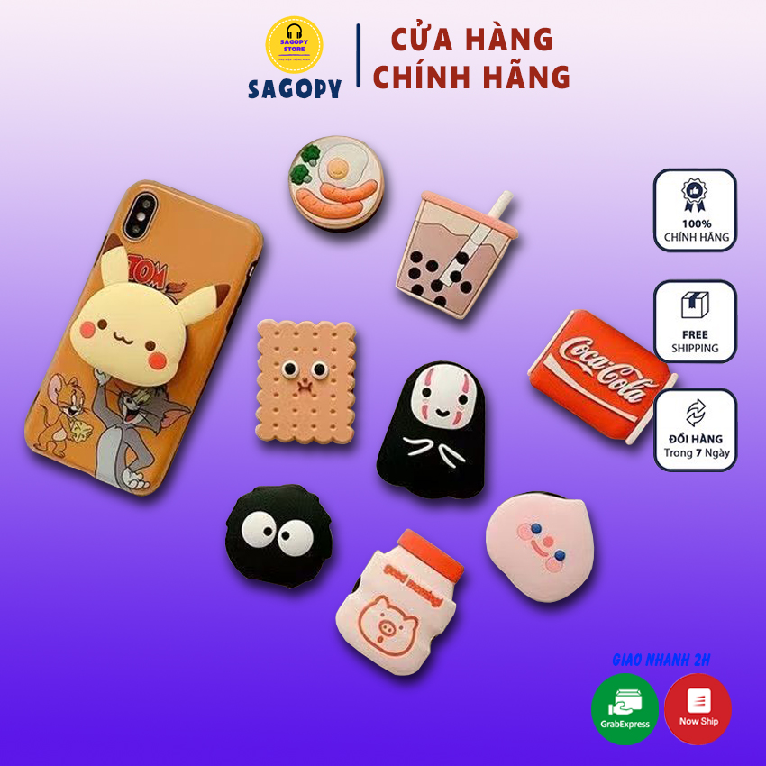Giá đỡ điện thoại Iring chống lưng để bàn, ô tô, xe máy, phụ kiện poc đỡ cho iphone android tai nghe bluetooth blutooth nhiều hình cute giá rẻ - SAGOPY