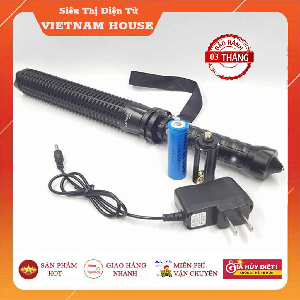 🔴Đang Sale >> Đèn Pin Siêu Sáng Kéo Dài - Có 4 Chế Độ Sáng - Tặng Kèm Pin & Củ Sạc Loại 1