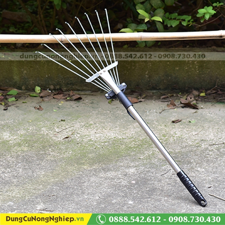 Cào thép 9 răng dài 73cm cào rác, lá hàng Taiwan