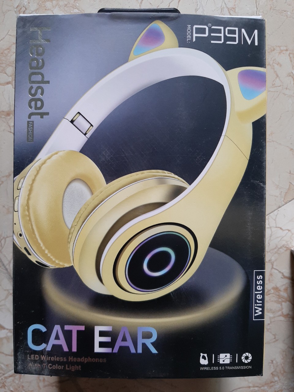 Tai Nghe Bluetooth Mèo P39M, Headphone Tai Mèo Dễ Thương Có Mic,Âm Bass Mạnh Mẽ Và Dung Lượng Pin Khủng 400mAh BH 12 Tháng