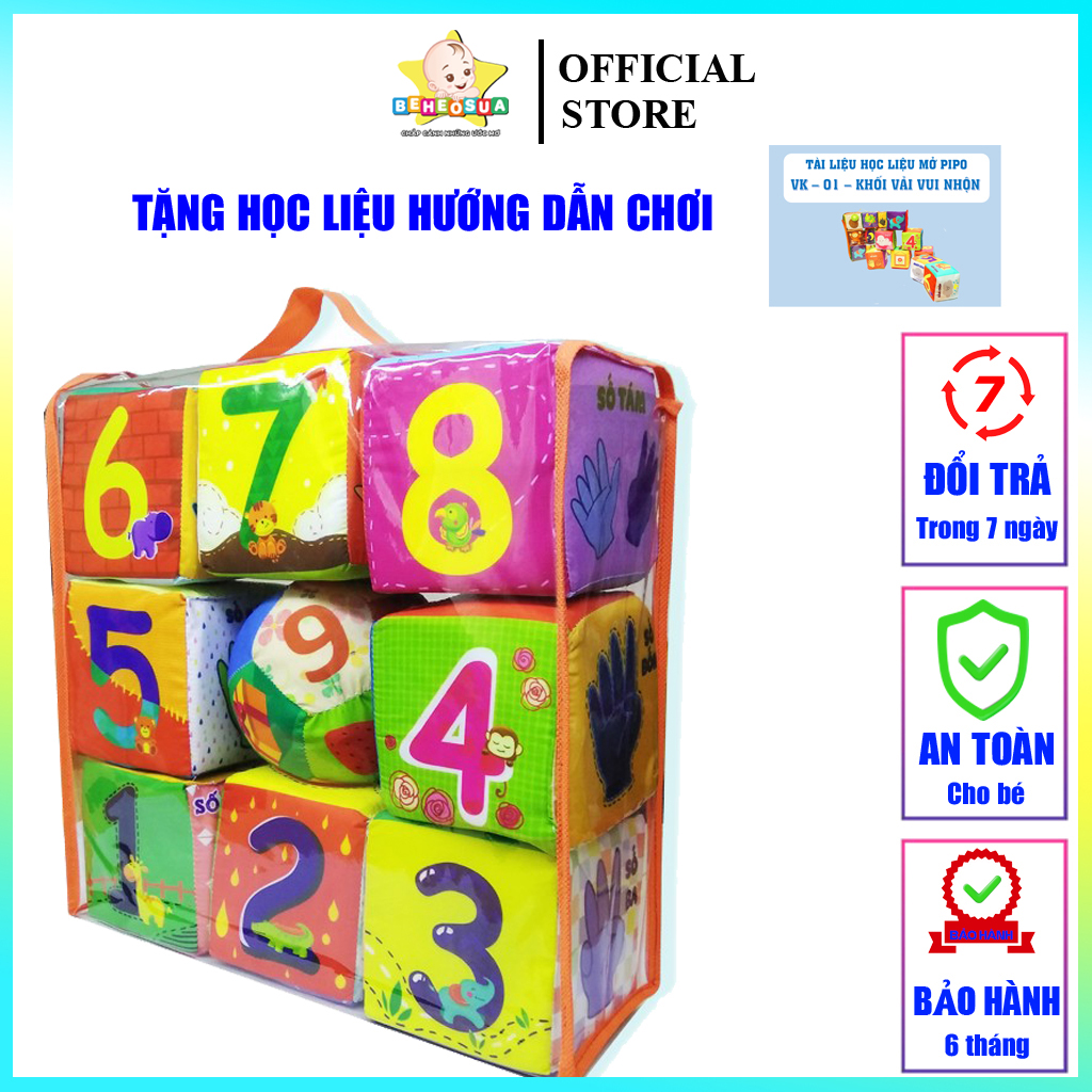 Đồ chơi khối vải vui nhộn - Khối vải pipo an toàn cho bé