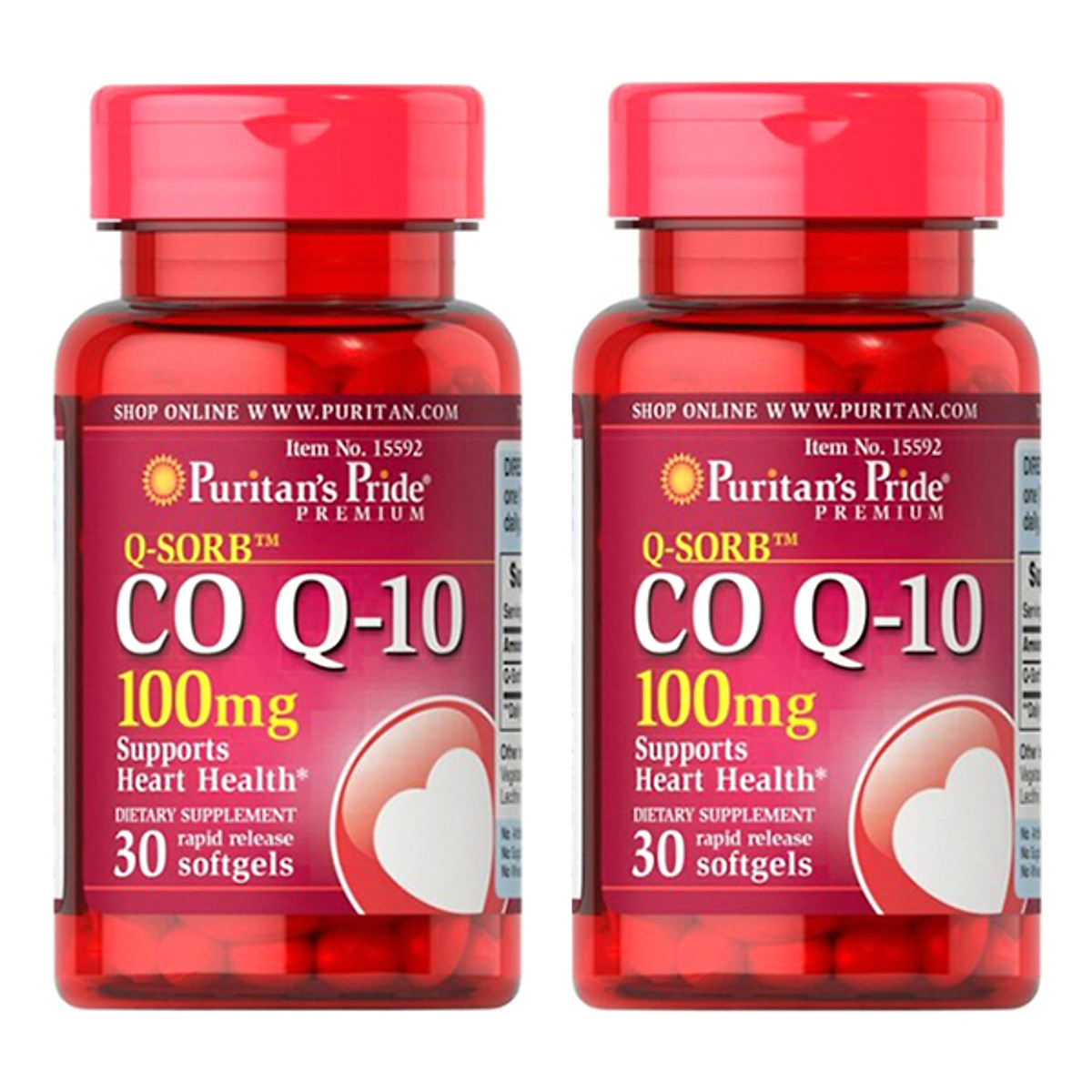 Thực phẩm chức năng - bộ 2 viên uống hỗ trợ tim mạch puritan's pride q-sorb co q-10 100mg