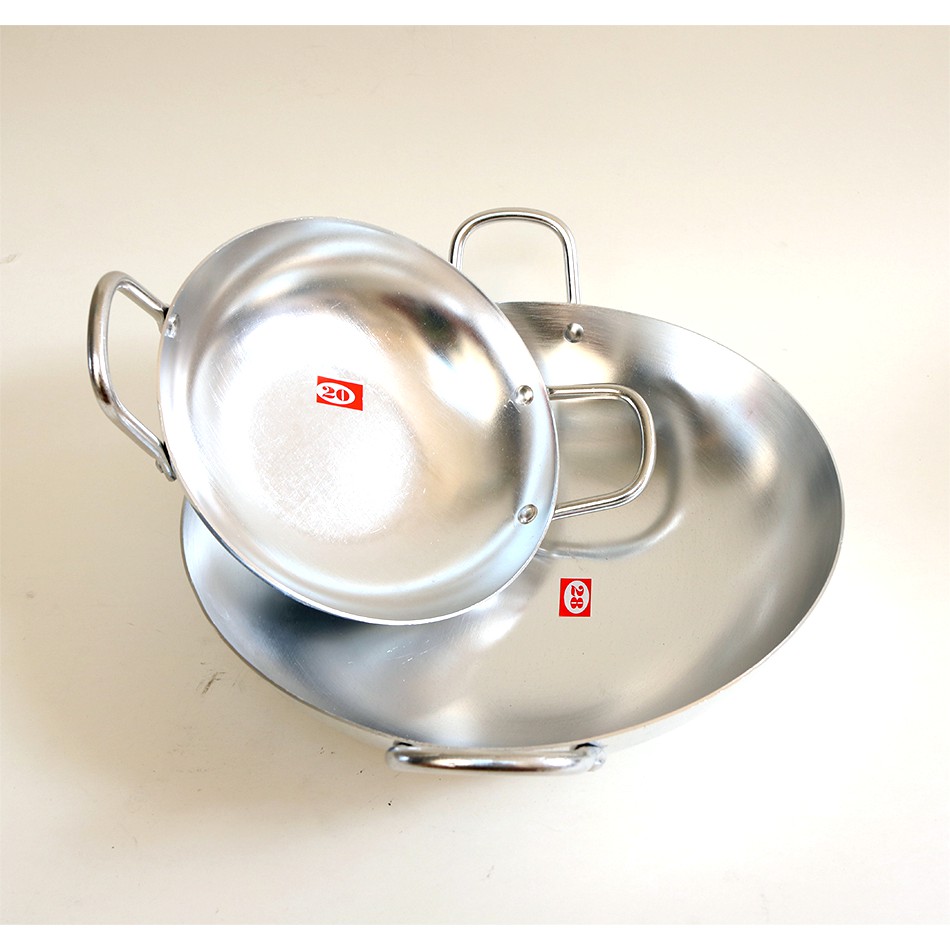 [HCM]Chảo Nhôm Bầu 2 Quai Số 22 và 24 Size Trung