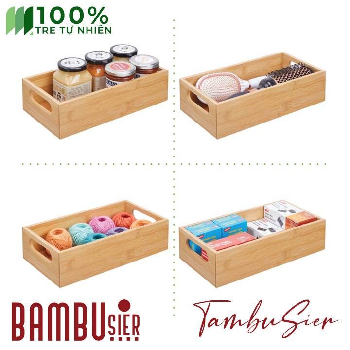 Khay gỗ tre phục vụ đựng đồ đa năng