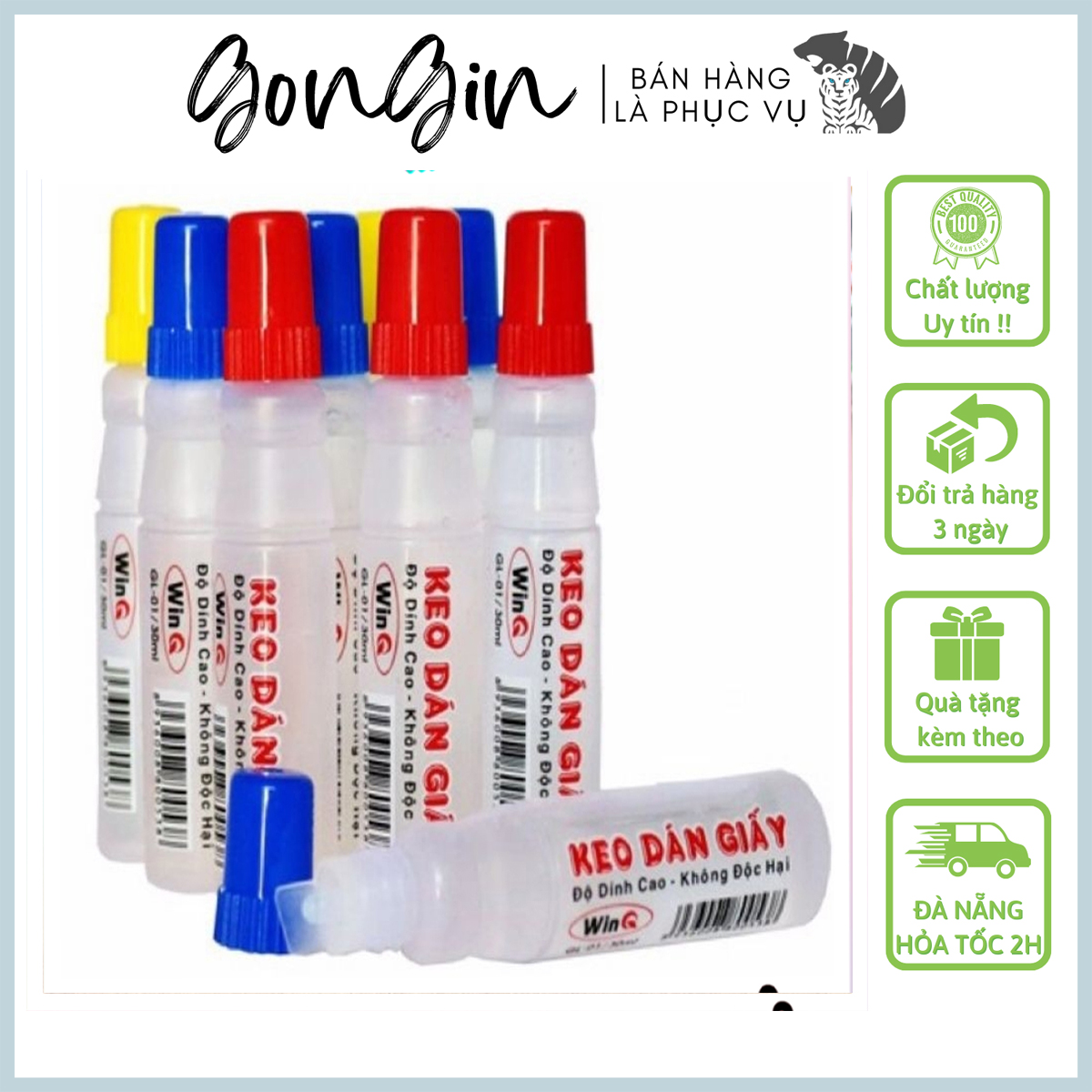Keo hồ nước dán giấy giá rẻ văn phòng phẩm GonGin