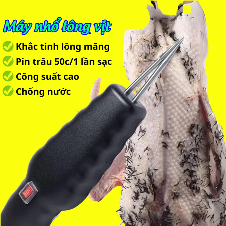  Máy nhổ lông vịt cầm tay máy vặt lông măng gà vịt tích điện 12-16h chống nước nhổ sạch mọi loại lông 