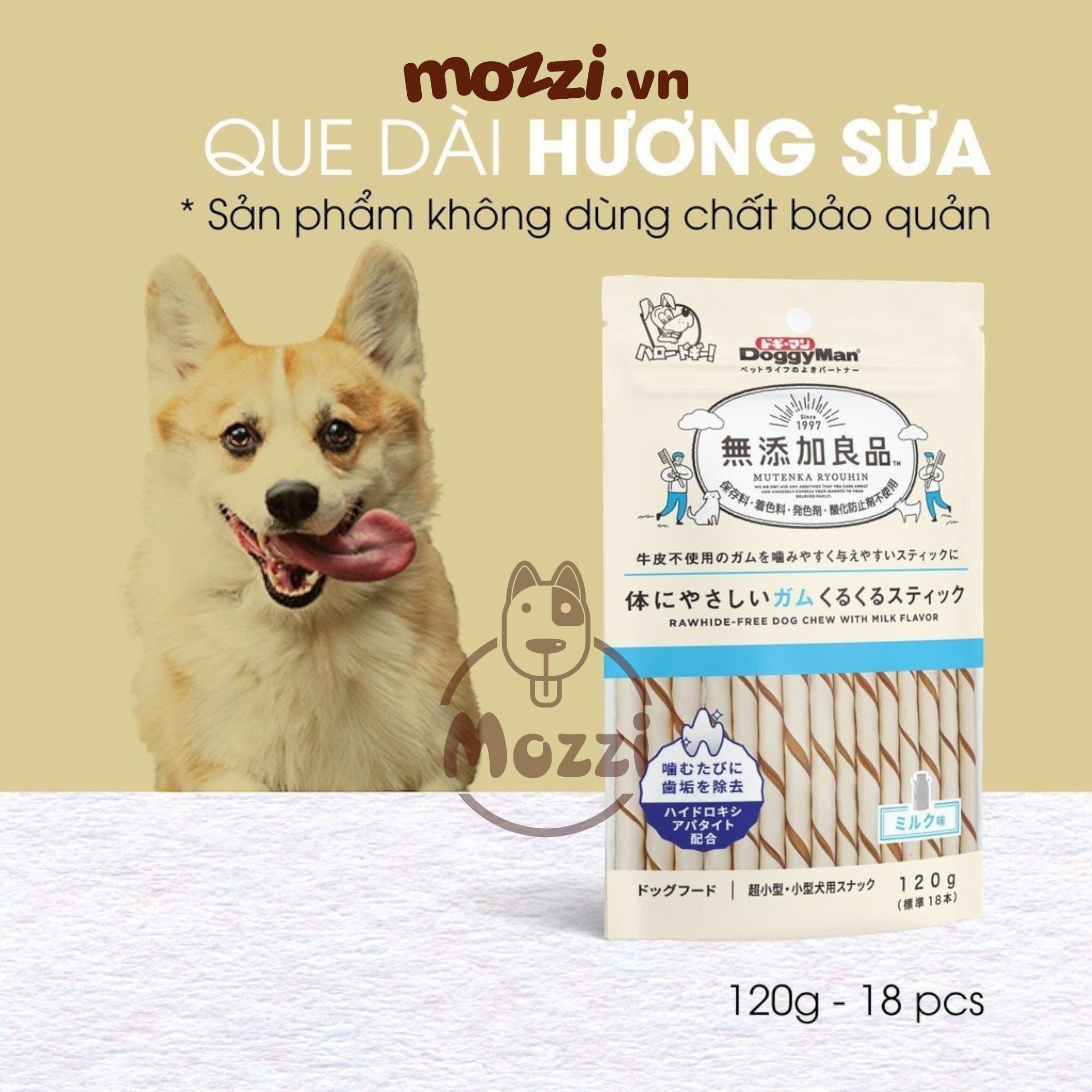 DoggyMan Que gặm hương sữa và phô mai 120gr cho chó