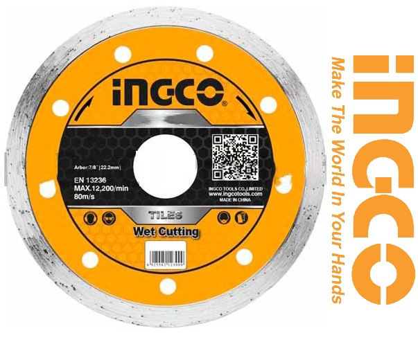 Đĩa cắt gạch ướt 230mm lỗ 22.2mm wet diamond disc ingco dmd022302