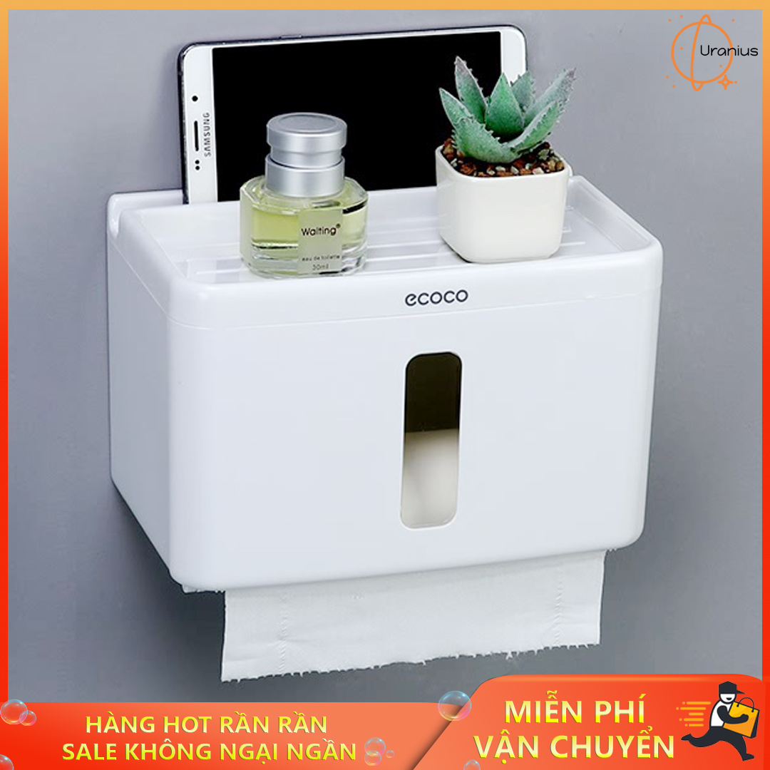 Kệ để giấy nhà vệ sinh, Hộp đựng giấy vệ sinh gắn tường, Kệ treo giấy vệ sinh đa năng Ecoco D-08 chính hãng cao cấp. Bảo Hành Uy Tín
