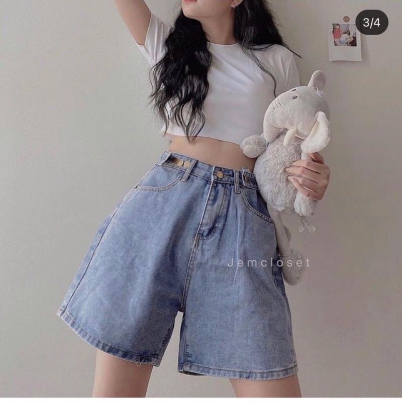Quần bò ngố hai tai ,Quần Bò Sooc Nữ