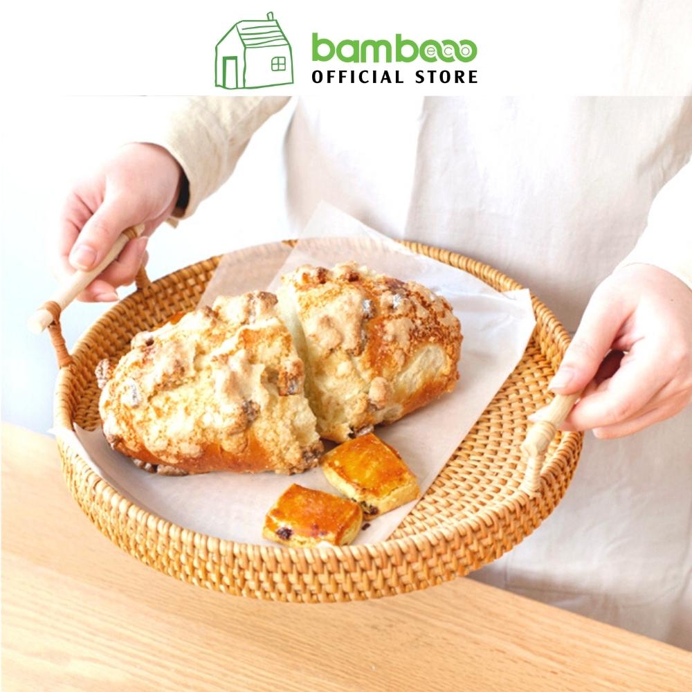 Khay đựng đa năng Bambooo Eco khay đựng mỹ phẩm mây tre đan - Rattan Tray
