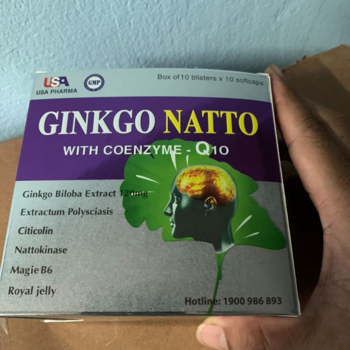 BỔ NÃO GINKGO NATTO ginkgonatto ginko HỘP 100 VIÊN Giúp hoạt huyết