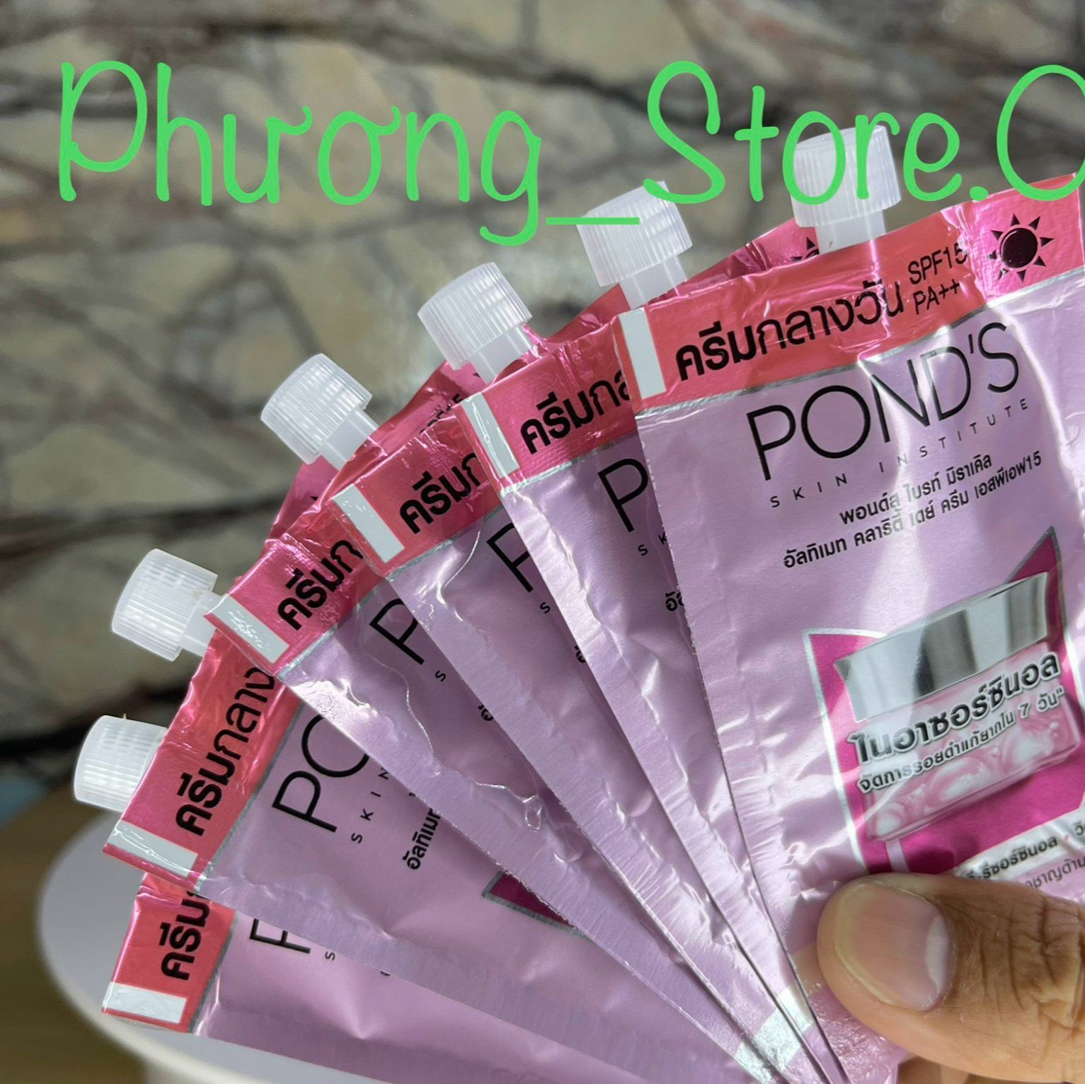 [Hộp 6 Gói] Kem Dưỡng Trắng Da Chống Nắng Ponds Bright Beauty Spf 15 Pa++ Thái Lan 7g