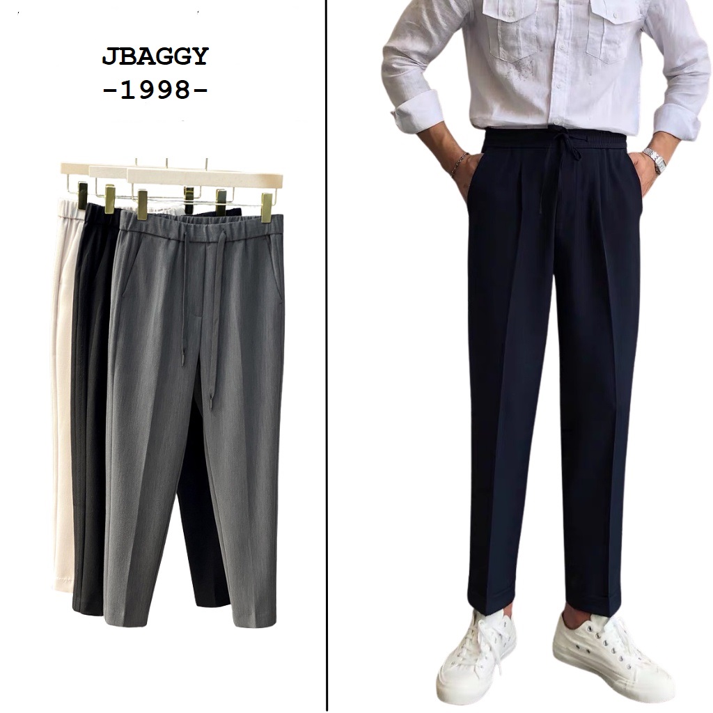 Quần baggy nam cạp chun JBAGGY vải lụa co giãnquần baggy cạp chun không nhăn không xù