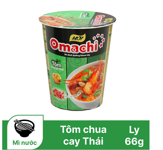 ( Thùng 24 ly ) Mì Ly Omachi tôm chua cay Thái 66gr
