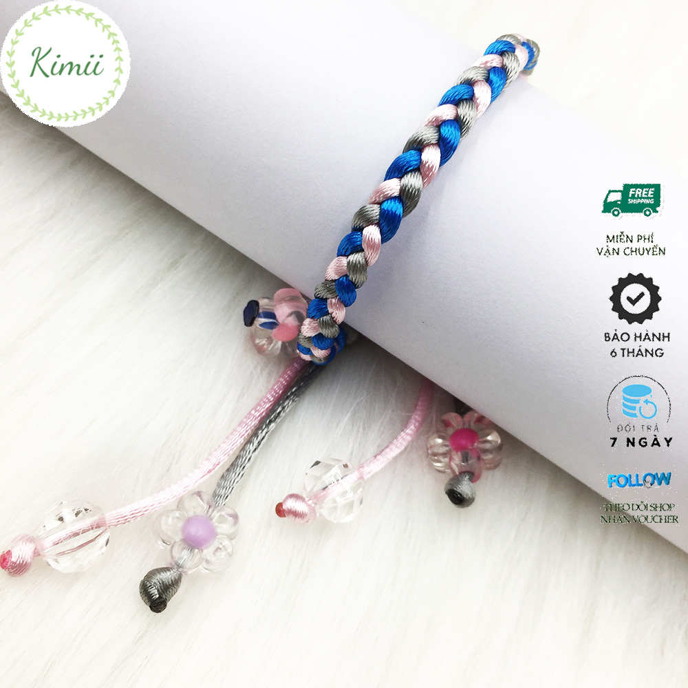 Vòng tay dây tim may mắn mix 3 màu V137 Vòng tay handmade